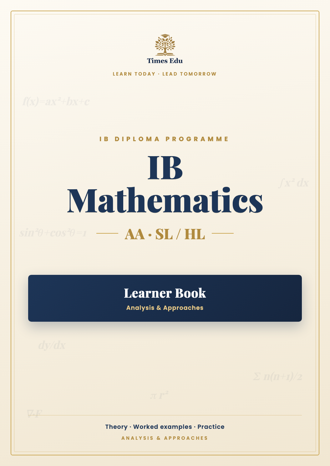 IB Mathematics AA SL/HL Learner Book